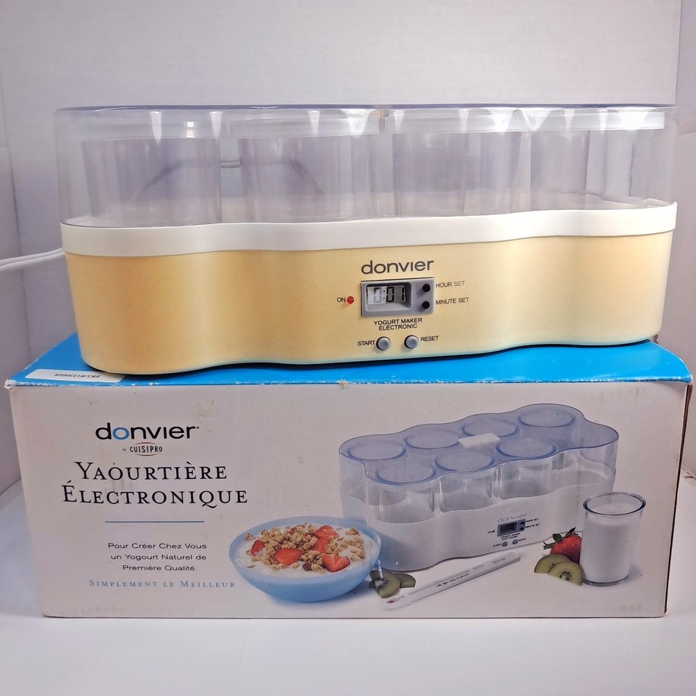Donvier Cuisipro Electronic Yogurt Maker 8 jars electronic display 837418 READ